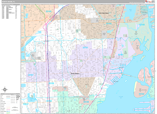 North Miami, FL Zip Code Map